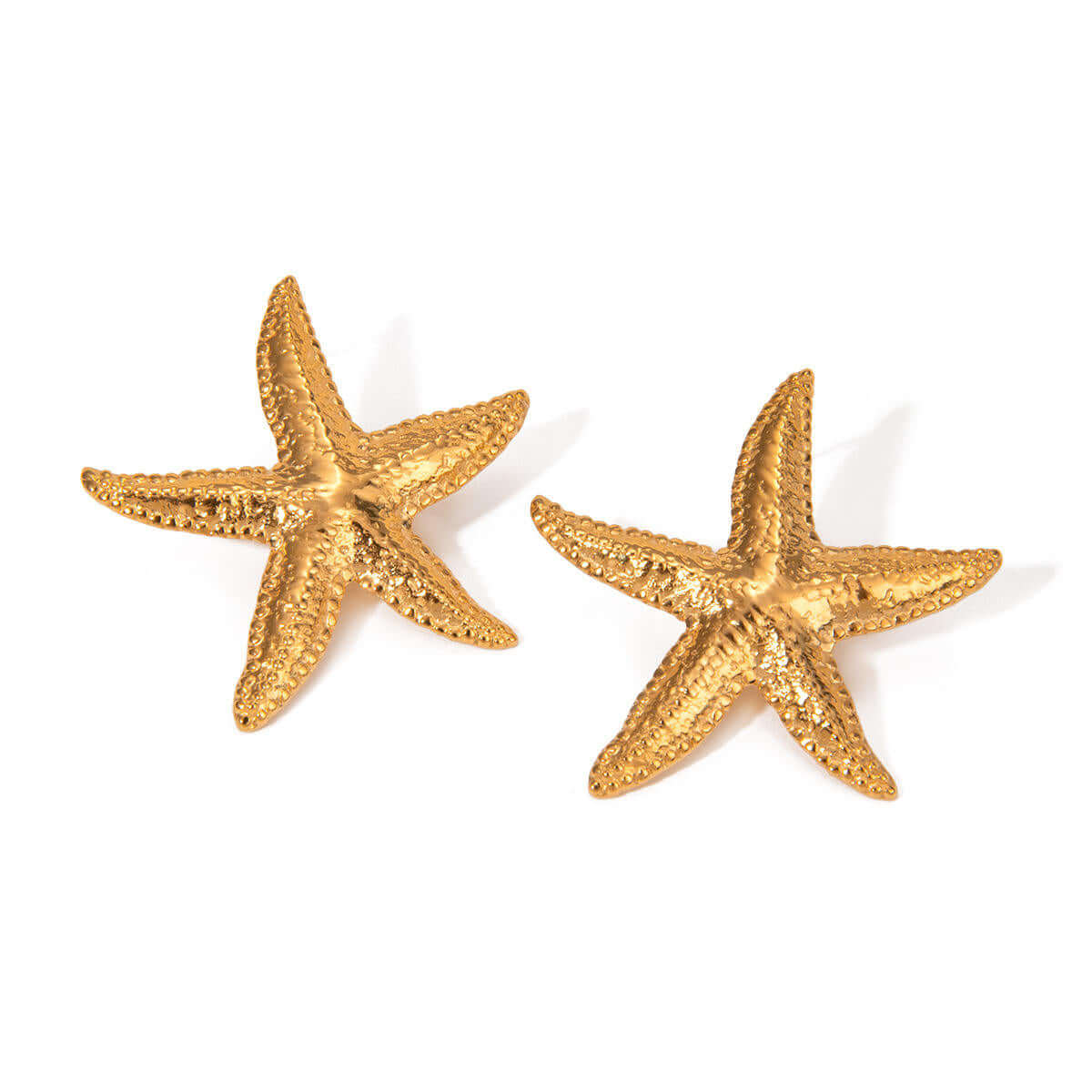 Gold_Starfish_Stud_Earrings on a white background
