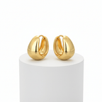 Gold Teardrop Mini Hoop Earrings on a white background