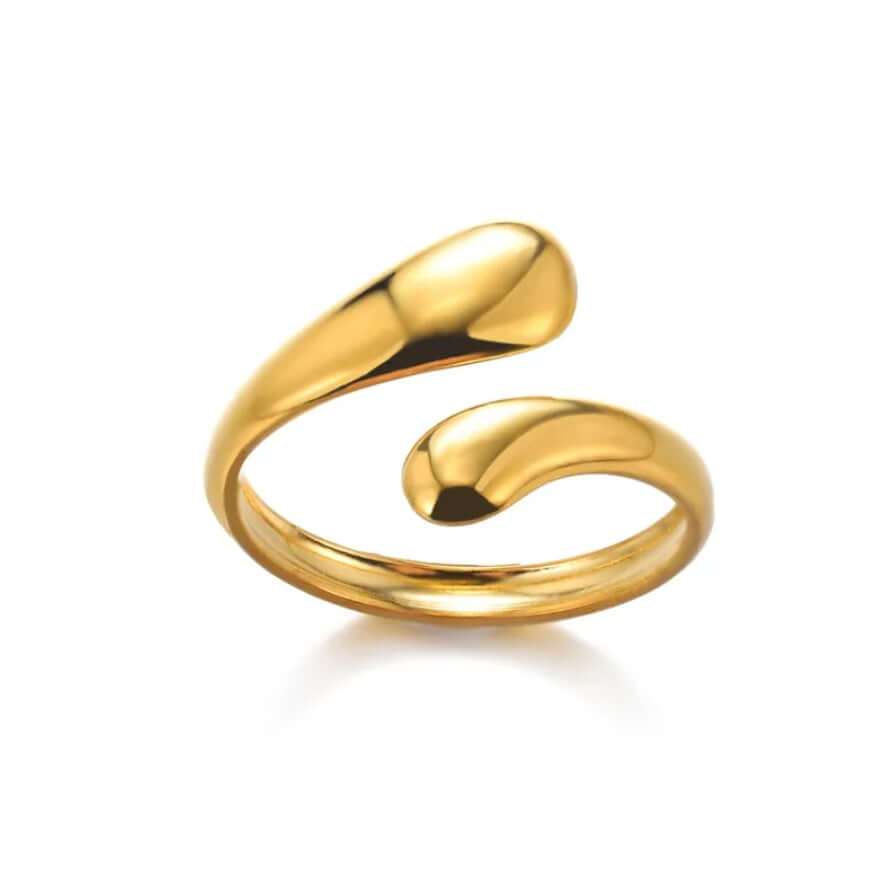 Gold Teardrop Sculptural Ring main