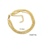 Gold Three In One Chain Bracelet with adjustable clasp, 17+5cm, 10g, Ceyrah jewellery