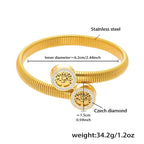 Ceyrah Gold Tree of Life Bracelet, Czech diamond accents, 6.2cm diameter
