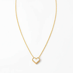 Gold heart-shaped pendant necklace on delicate chain, Ceyrah jewelry