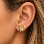 Gold Butterfly Stud Earrings