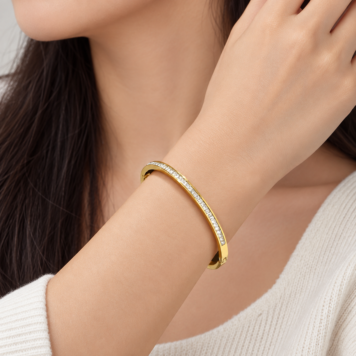 Crystal Pavé Bangle Bracelet