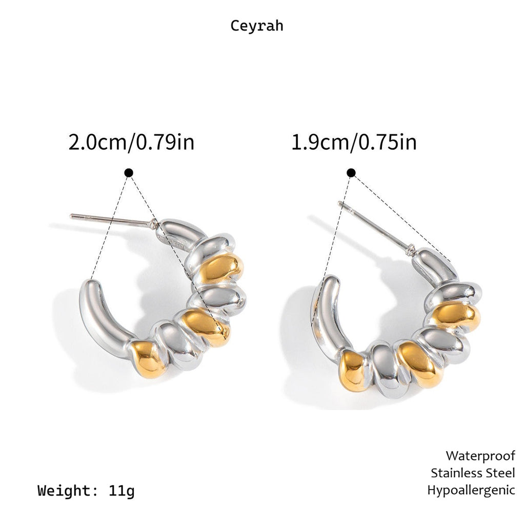Gold & Silver Segmented Hoop Earrings