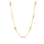 Ceyrah gold infinity link necklace on white background, elegant minimalist jewelry