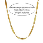 Ceyrah gold twisted flat chain necklace, 16+2 inch length, 0.12 inch width, 6g weight.