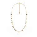 Ceyrah gold coin charm necklace on delicate chain, minimalist jewelry