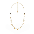 Ceyrah gold coin charm necklace on delicate chain, minimalist jewelry