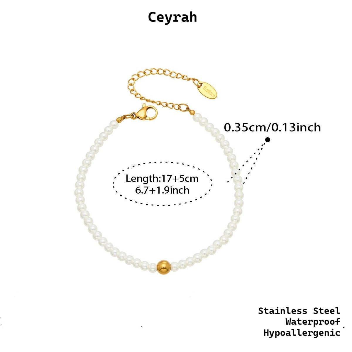 Gold Pearl Bead Bracelet