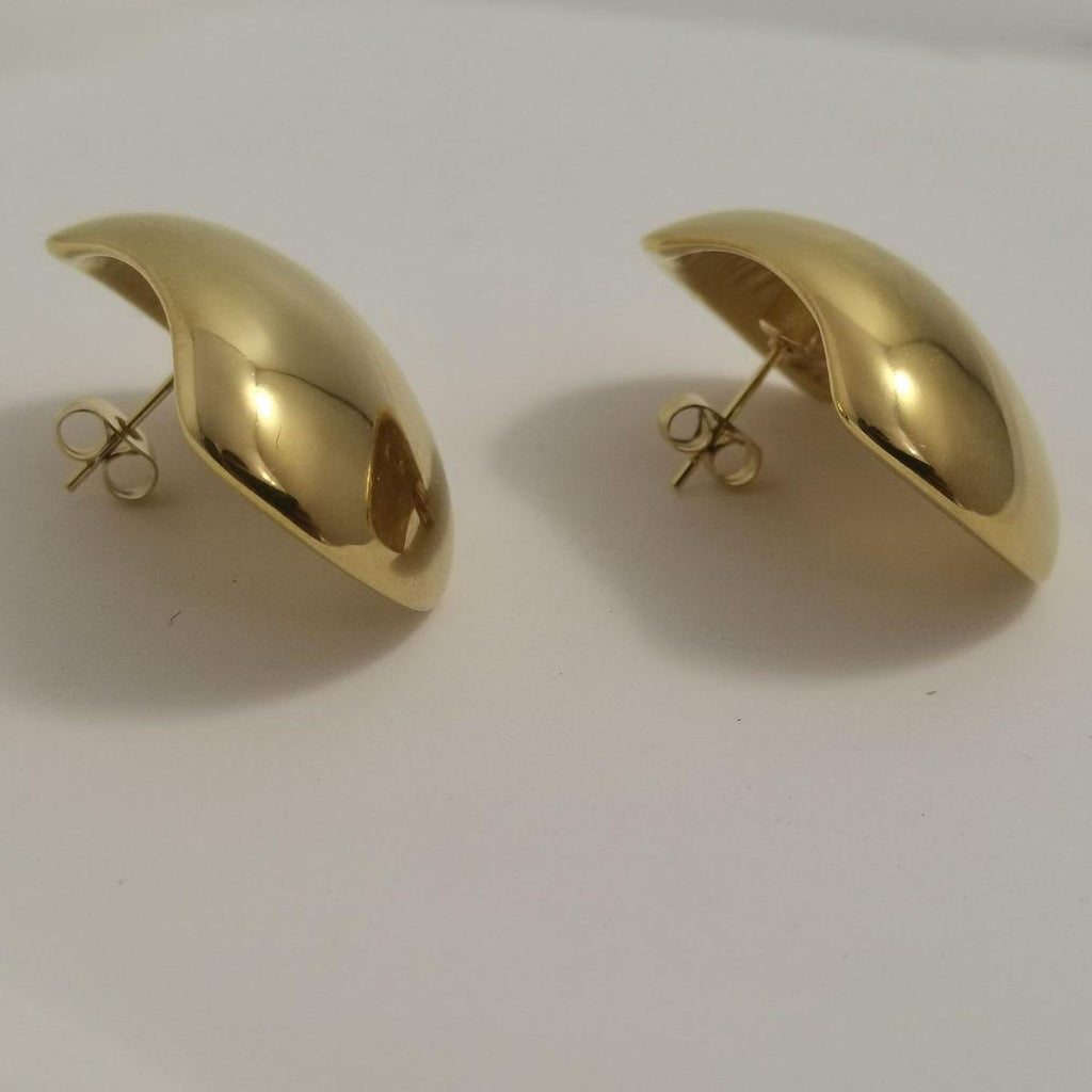 Gold Dome Statement Stud Earrings