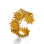 Gold Sunburst Adjustable Ring