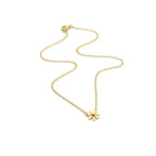 Gold flower pendant necklace on delicate chain, jewelry product for Ceyrah