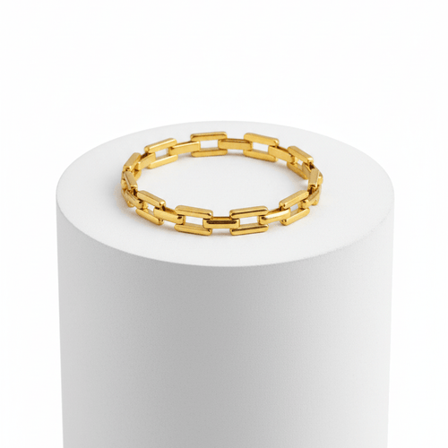 Bold Link Chain Bracelet on white pedestal