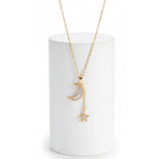 Gold Moon & Star Celestial Necklace Ceyrah