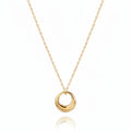 Mini Gold Circle Pendant Necklace featuring an open ring charm on a delicate gold chain.