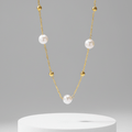 Minimal Pearl Station Necklace