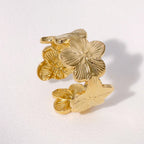 Gold Floral Adjustable Ring