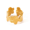 Gold Floral Adjustable Ring