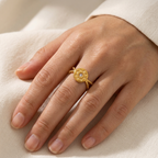 Gold Sunburst Adjustable Ring