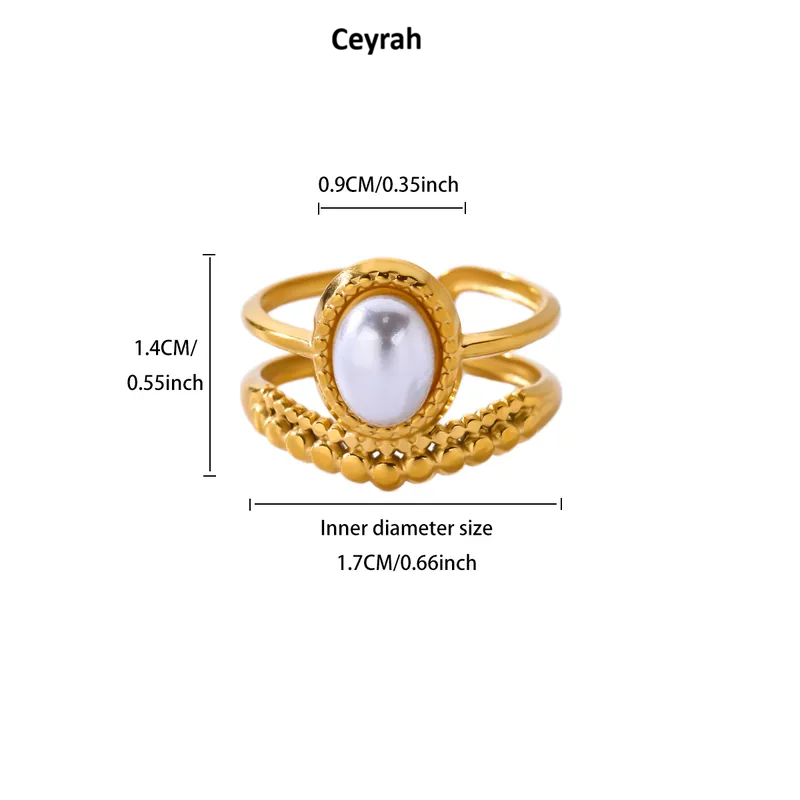 Gold Pearl Adjustable Ring