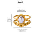 Gold Pearl Adjustable Ring