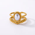 Gold Pearl Adjustable Ring