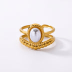 Gold Pearl Adjustable Ring