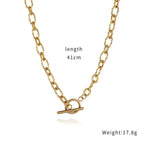 Ceyrah OT Clasp Chain Necklace Gold with toggle clasp, 41cm length, 17.8g weight