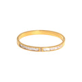 Ceyrah Pearl Inlay Bangle Gold Bracelet and crystal accents