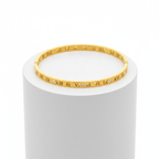 Roman Numeral Bangle with Zircon Accents gold on white pedestal