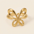 Gold Butterfly Adjustable Ring