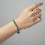 Emerald Green Tennis Bracelet Silver clasp on wrist, Ceyrah jewellery
