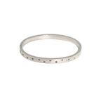 Ceyrah silver Zirconia Embedded Star Bangle Bracelet on white background
