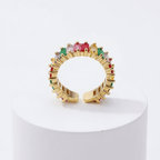 Spectrum Baguette Eternity Ring on white pedestal