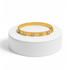  Square Crystal Bangle Bracelet on pedestal