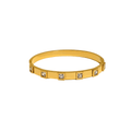 Ceyrah gold Square Crystal Bangle Bracelet on a neutral background