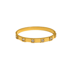 Ceyrah gold Square Crystal Bangle Bracelet on a neutral background