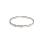 Ceyrah silver Star Zirconia Bangle Bracelet on white background