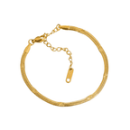 Ceyrah gold Textured Snake Chain Bracelet with adjustable clasp on white background