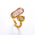 Gold Baroque Pearl Adjustable Ring