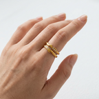 Gold Wave Zircon Adjustable Ring