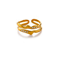 Gold Wave Zircon Adjustable Ring