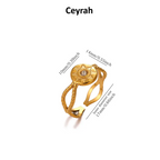 Gold Sunburst Adjustable Ring