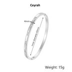 Silver Crystal Accent Bangle Bracelet
