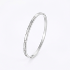 Silver Crystal Accent Bangle Bracelet