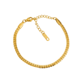 Ceyrah gold Cuban link bracelet with lobster clasp and adjustable extension on white background