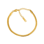 Ceyrah gold Cuban link bracelet with lobster clasp and adjustable extension on white background