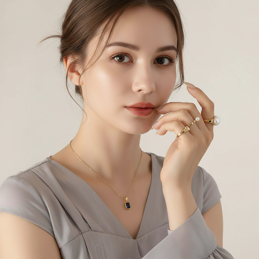 Blue Stone Pendant Necklace