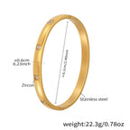 Ceyrah gold square zircon bangle bracelet, 6.1 cm diameter, 22.3g weight